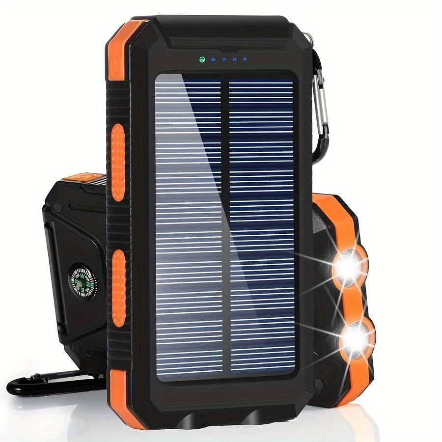 Outdoor Solar-Powerbank 10.000 mAh mit LED & Dual-USB – Robust & Wetterfest
