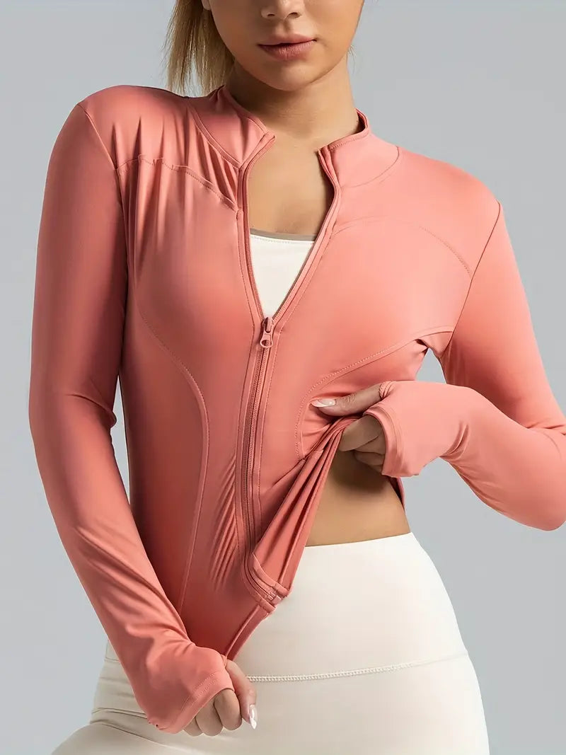 Veste de yoga zippée Performance – Veste d'entraînement ajustée pour femme