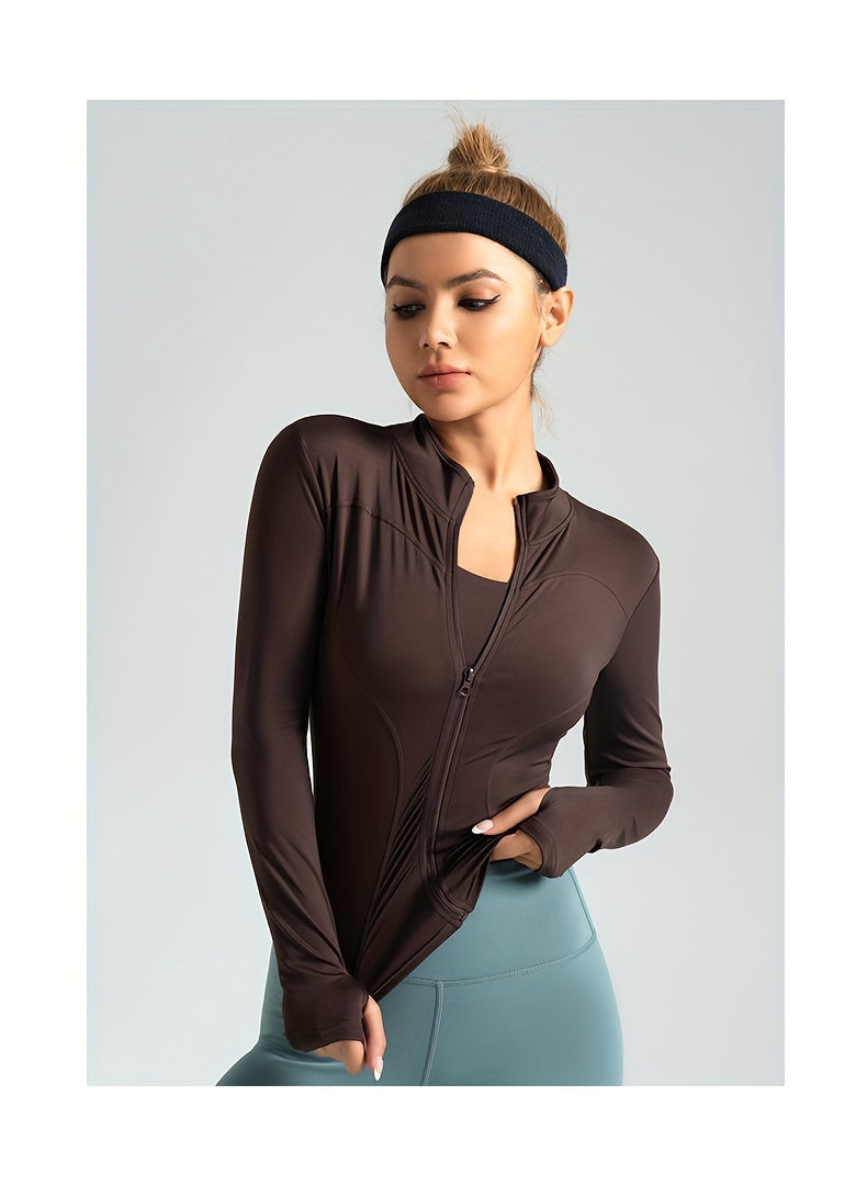Veste de yoga zippée Performance – Veste d'entraînement ajustée pour femme